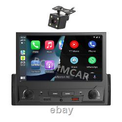 1 Din 7inch Car Radio Wireless CarPlay Android-Auto Bluetooth With 8LED Rear Cam