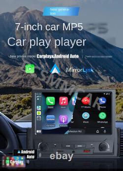 1 Din 7inch Car Radio Wireless CarPlay Android-Auto Bluetooth With 8LED Rear Cam