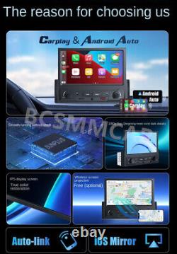 1 Din 7inch Car Radio Wireless CarPlay Android-Auto Bluetooth With 8LED Rear Cam