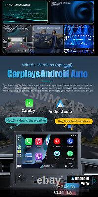 1 Din 7inch Car Radio Wireless CarPlay Android-Auto Bluetooth With 8LED Rear Cam