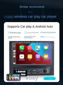 1 Din 7inch Car Radio Wireless CarPlay Android-Auto Bluetooth With 8LED Rear Cam