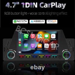 1 Din Car Radio Stereo 4.7in MP5 Player Bluetooth For Apple Carplay Android Auto