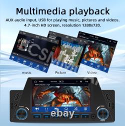 1 Din Car Radio Stereo 4.7in MP5 Player Bluetooth For Apple Carplay Android Auto
