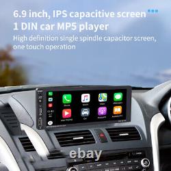 1 Din Radio Touch Screen Car Stereo MP5 Player BT For Apple Carplay Android Auto