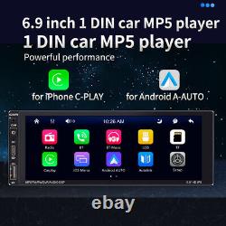 1 Din Radio Touch Screen Car Stereo MP5 Player BT For Apple Carplay Android Auto