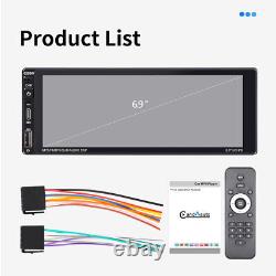 1 Din Radio Touch Screen Car Stereo MP5 Player BT For Apple Carplay Android Auto