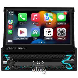 1 Din Touch Screen Car Stereo Radio MP5 Player BT USB For Carplay Android Auto