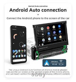 1 Din Touch Screen Car Stereo Radio MP5 Player BT USB For Carplay Android Auto