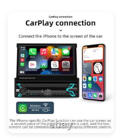 1 Din Touch Screen Car Stereo Radio MP5 Player BT USB For Carplay Android Auto