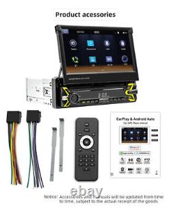 1 Din Touch Screen Car Stereo Radio MP5 Player BT USB For Carplay Android Auto