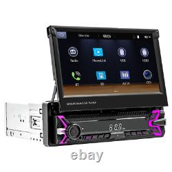 1 Din Touch Screen Car Stereo Radio MP5 Player BT USB For Carplay Android Auto