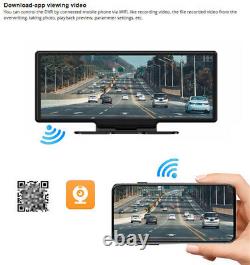 10.26in Car DVR Dash Camera Video Recorder WiFi Bluetooth Carplay/Android Auto