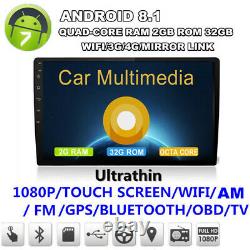10'' Car Bluetooth Stereo Radio GPS Navigation Player Android 8.1 HD 1024600
