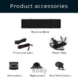 1080P 3 Lens Car Dash Cam Recorder G Sensor DVR BT Front Rear Right Camera Video
