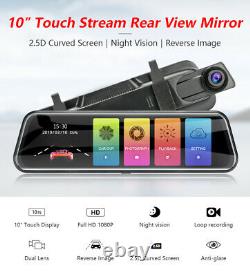 10in Dual Lens Car Streaming Media DVR Dash Cam Video Rearview Mirror Recorder