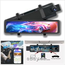 11.26in Dual Lens Car Rearview Mirror DVR Dash Cam Front/Rear Camera Recorder