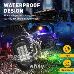 16Pods RGB LED Under Car ATV UTV Rock Lights Chassis Neon Underglow Lamp App UK