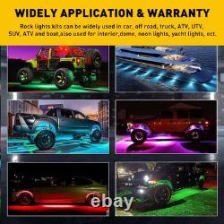 16Pods RGB LED Under Car ATV UTV Rock Lights Chassis Neon Underglow Lamp App UK