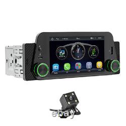 1Din Car Radio Stereo For CarPlay Android Auto Bluetooth MP5 Player With4LED Cam
