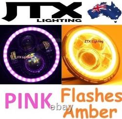 1pr 7 JTX LED Headlights PINK Ford Cortina Mk1 Mk2 Escort Lights