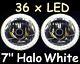 1pr White 7 Halo Angel Eye Headlights Ford Cortina Mk1 Mk2 Escort Lights