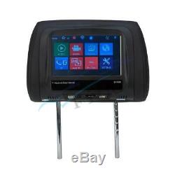 2X 12V 7 Touch Screen Universal Autos Headrest Monitors MP5 Player FM USB BT IR