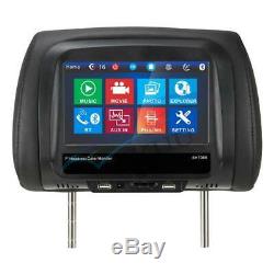 2X 12V 7 Touch Screen Universal Autos Headrest Monitors MP5 Player FM USB BT IR