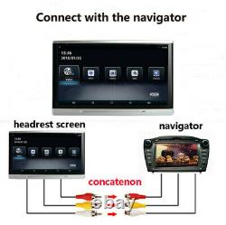 2X10.1 Quad-Core Car Touch Screen Headrest Monitors HD Android 6.0 BT HDMI FM