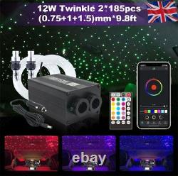 370Pcs Mixed Fiber Optic Car Roof Ceiling Twinkle Star Lights Kit Remote Control