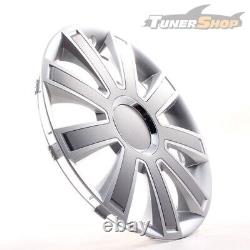 4 Hub Caps 14 Inch Wheel Trims Covers Flash II silber / grau for Citroen Ford La