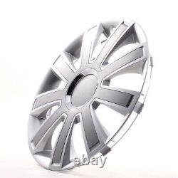 4 Hub Caps 14 Inch Wheel Trims Covers Flash II silber / grau for Citroen Ford La