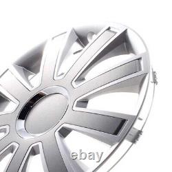 4 Hub Caps 14 Inch Wheel Trims Covers Flash II silber / grau for Citroen Ford La