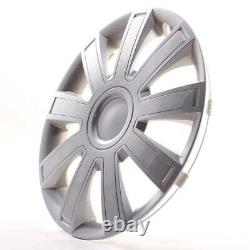 4 Hub Caps 15 Inch Wheel Trims Covers Arrow Lux silber for Citroen Ford Lancia M