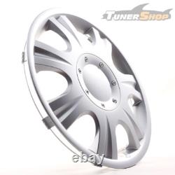 4 Hub Caps 16 Inch Wheel Trims Covers Ibiza silber for Citroen Ford Lancia MINI