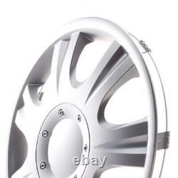 4 Hub Caps 16 Inch Wheel Trims Covers Ibiza silber for Citroen Ford Lancia MINI