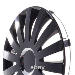 4 Hub Caps 17 Inch Wheel Trims Covers Sail Black schwarz for Citroen Ford Lancia