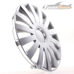 4 Hub Caps 17 Inch Wheel Trims Covers Wind silber for Citroen Ford Lancia MINI R
