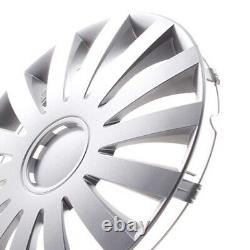 4 Hub Caps 17 Inch Wheel Trims Covers Wind silber for Citroen Ford Lancia MINI R