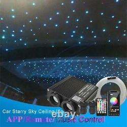 400Pcs Mixed Fiber Optic 32W RGBW LED Dual Head Car Roof Star Starry Lamp BT APP