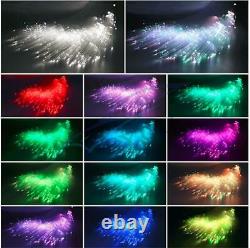 400Pcs Mixed Fiber Optic 32W RGBW LED Dual Head Car Roof Star Starry Lamp BT APP