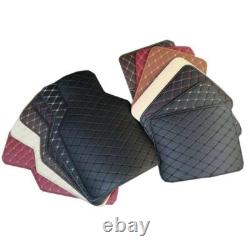 4Pcs PU Leather Car Interior Floor Mats Carpet Cushion For All Weather Coffee