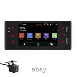 5in 1DIN Car MP5 Player Stereo Radio Bluetooth Touch Screen FM USB +Rear Camera