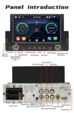6.2in 1 DIN Car Stereo Radio Bluetooth CarPlay Player FM GPS Wifi USB WithCamera