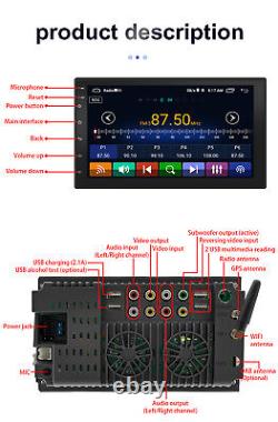 7 Double 2Din Car Stereo GPS Nav Radio MP5 Player Android 10.1 +Rear Camera