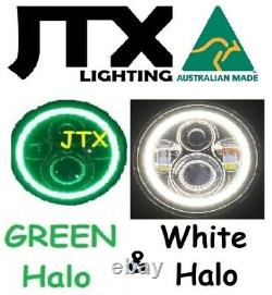 7 LED Headlights GREEN and WHITE Ford Cortina Mk1 Mk2 Escort Lights