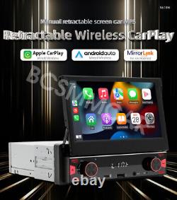 7IN 1Din Car Stereo Radio Flip Out For Apple Carplay FM Player AUX USB Bluetooth