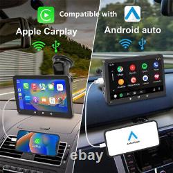 7In Car Radio Portable Stereo Wireless Carplay Android Auto WithCamera&Microphone