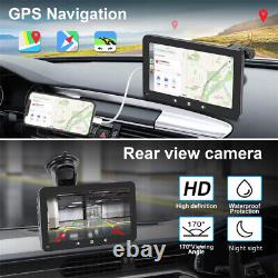 7In Car Radio Portable Stereo Wireless Carplay Android Auto WithCamera&Microphone