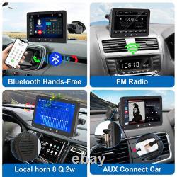 7In Car Radio Portable Stereo Wireless Carplay Android Auto WithCamera&Microphone