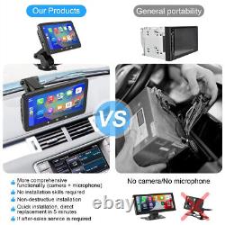 7In Car Radio Portable Stereo Wireless Carplay Android Auto WithCamera&Microphone
